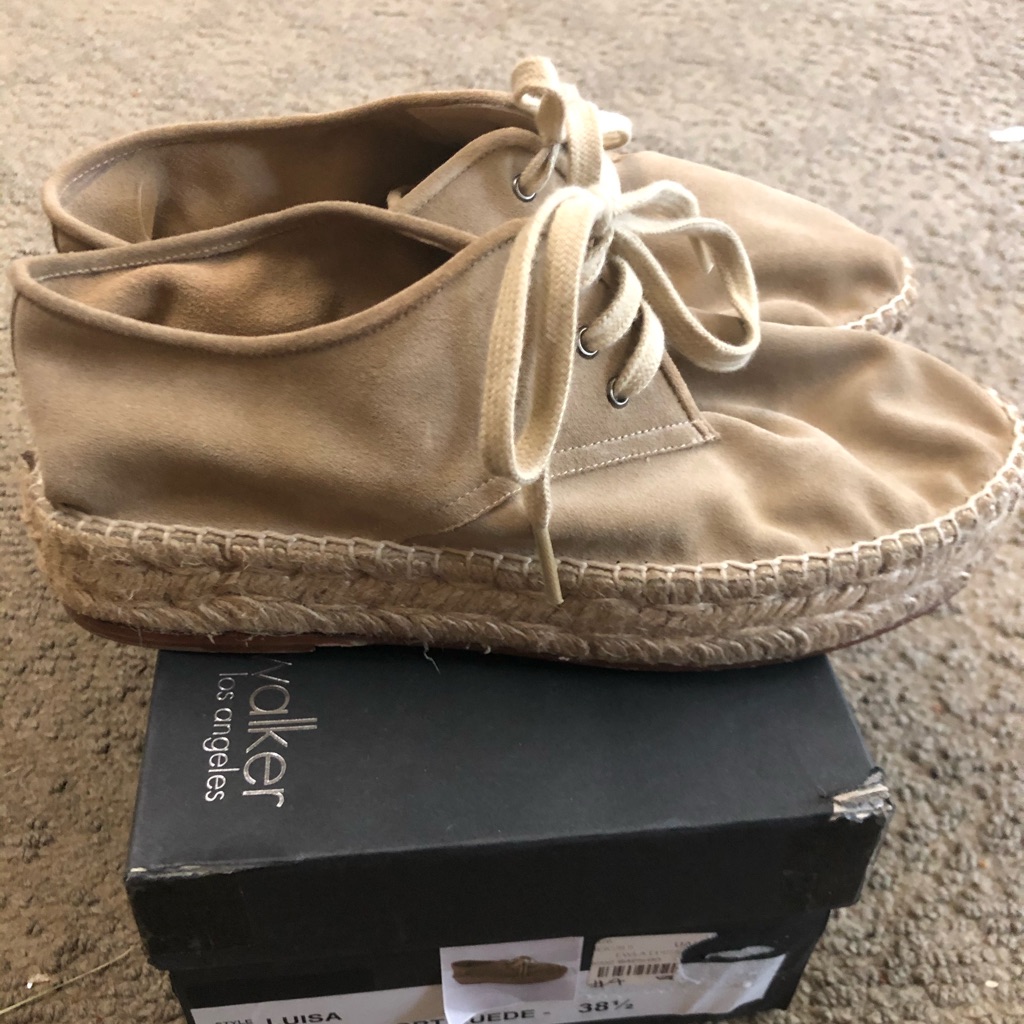 Elyse Walker Luisa Beige Suede Espadrille Shoe — image 2 of 7